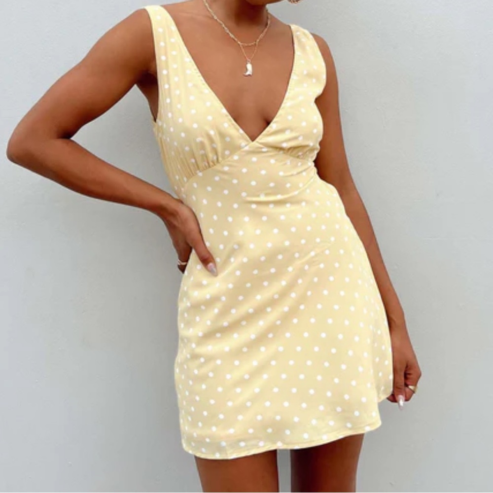 Princess Polly yellow Polka Dot Dress